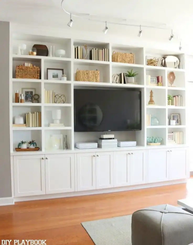 DIY built in square shelves