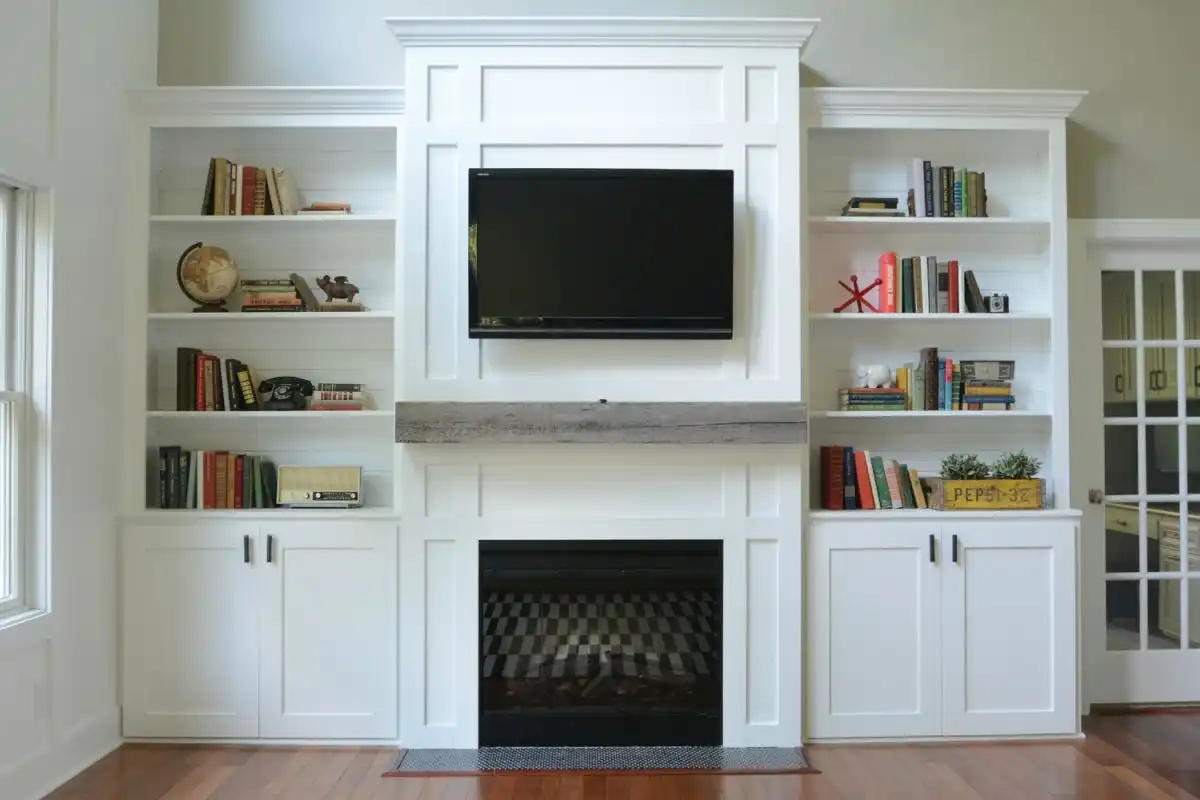 DIY built in tv fireplace for living room