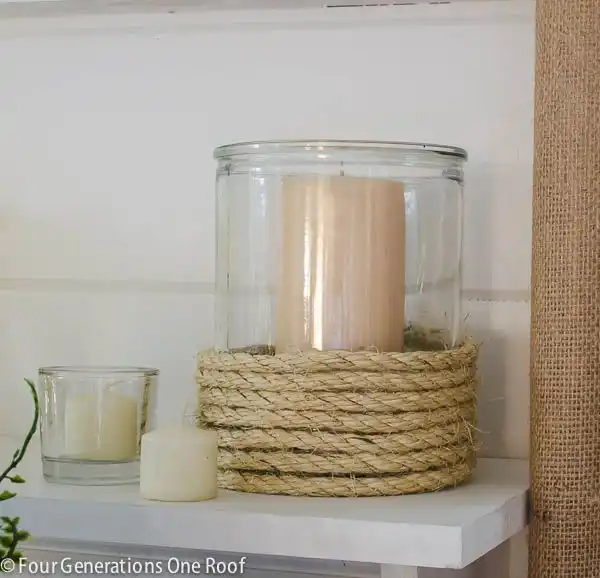 DIY candle holder wraped