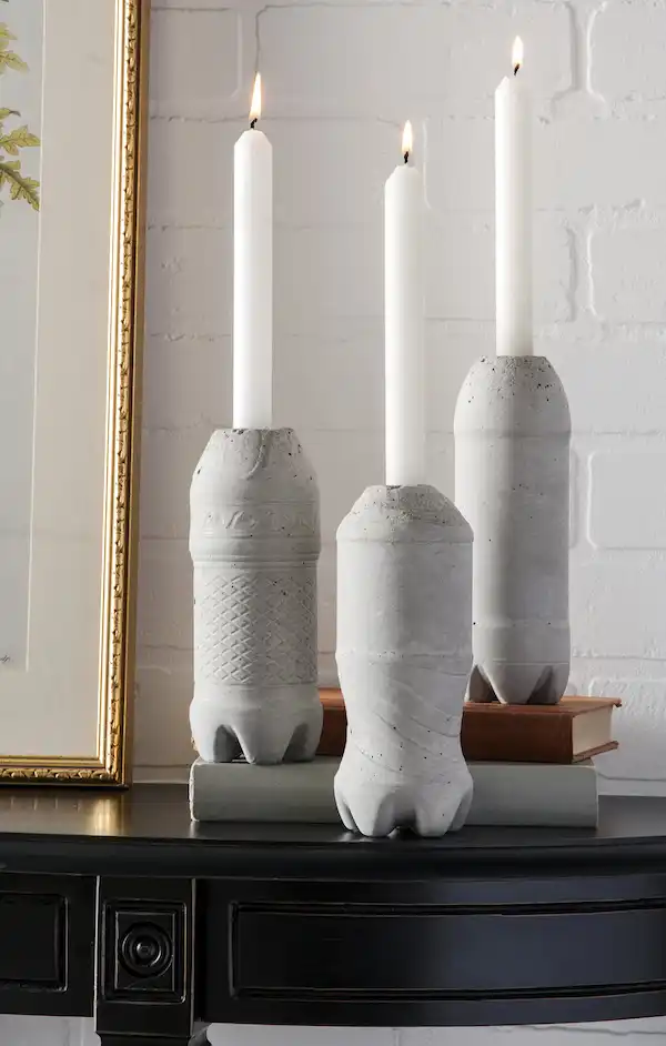 DIY concrete candle holders