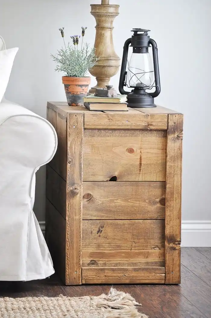 DIY crate side table