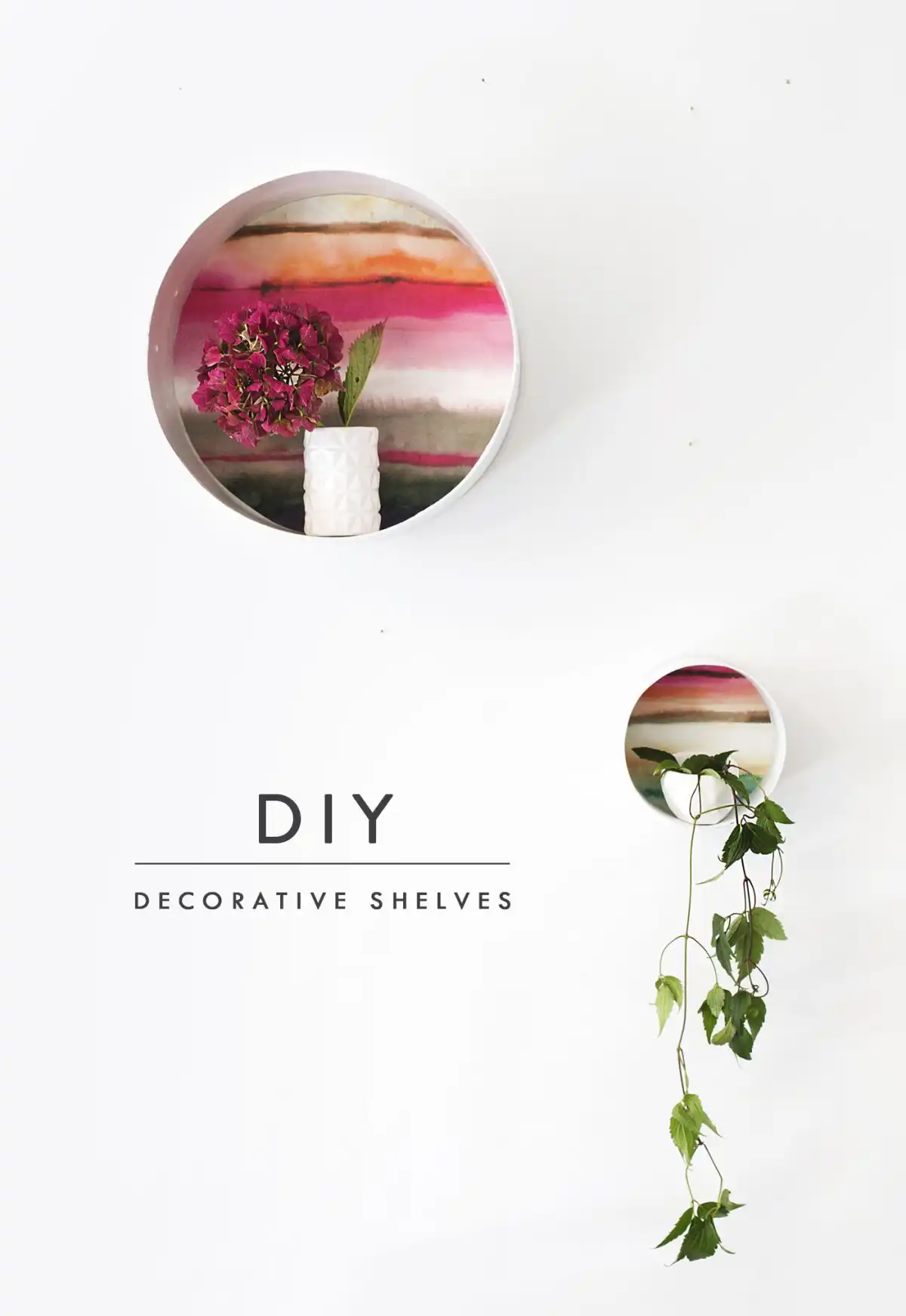 DIY decorative round shelves