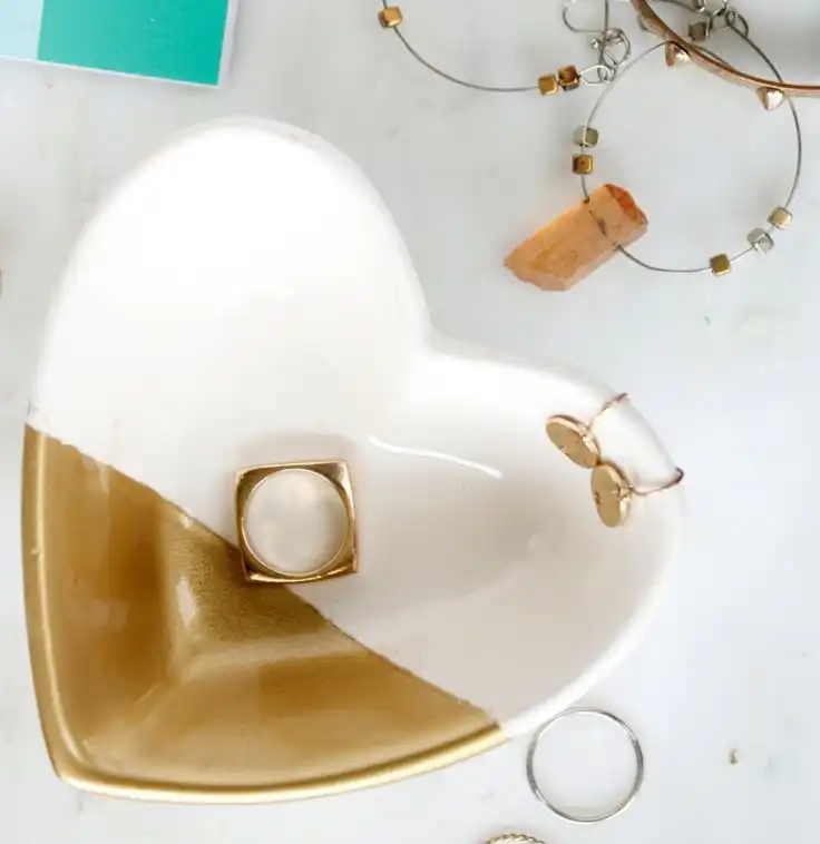 DIY dipped heart dish