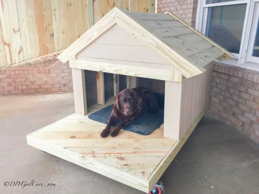 DIY dog house on wheels