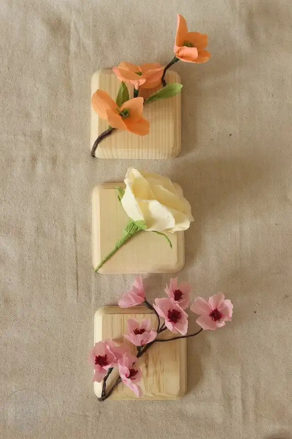 DIY faux flower blocks