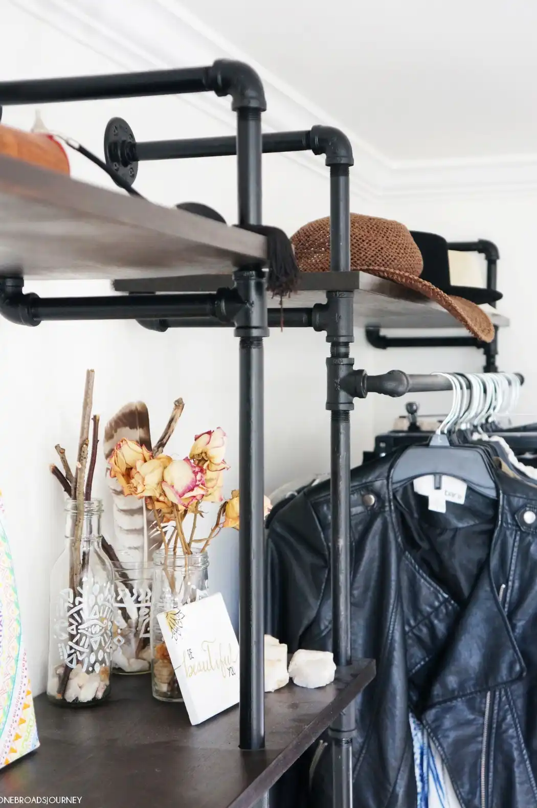 DIY full wall industrial pipes