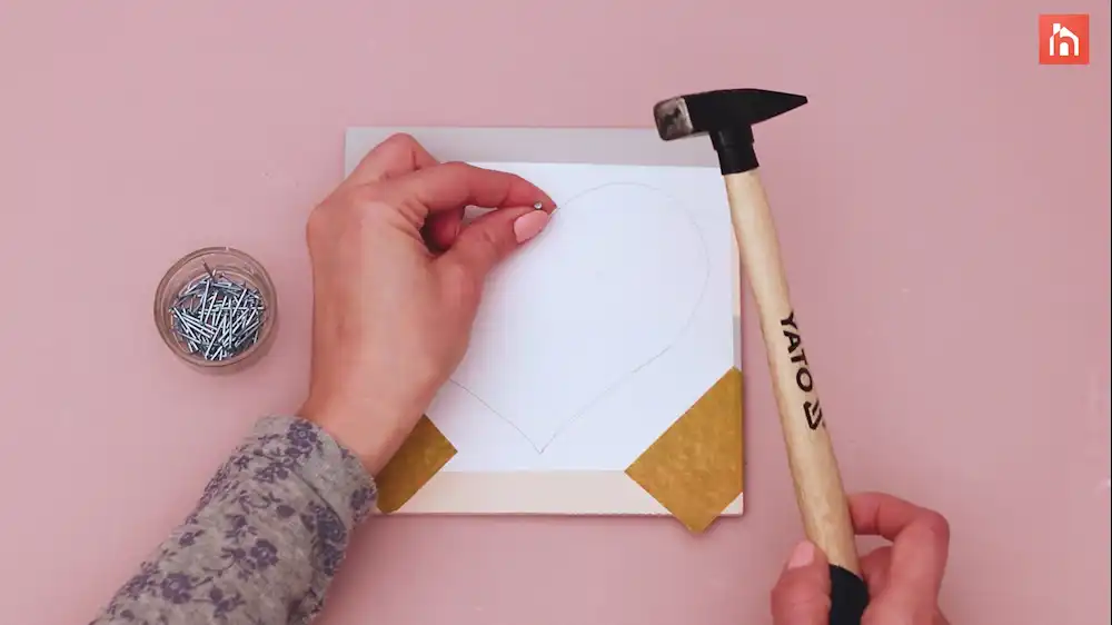 DIY heart nail string art 33