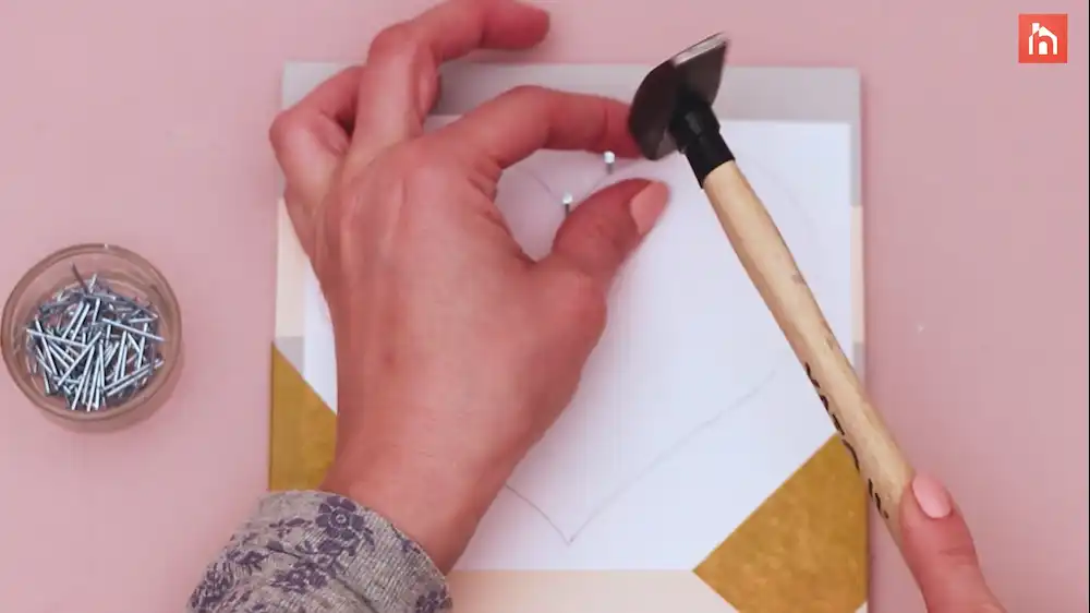 DIY heart nail string art 36