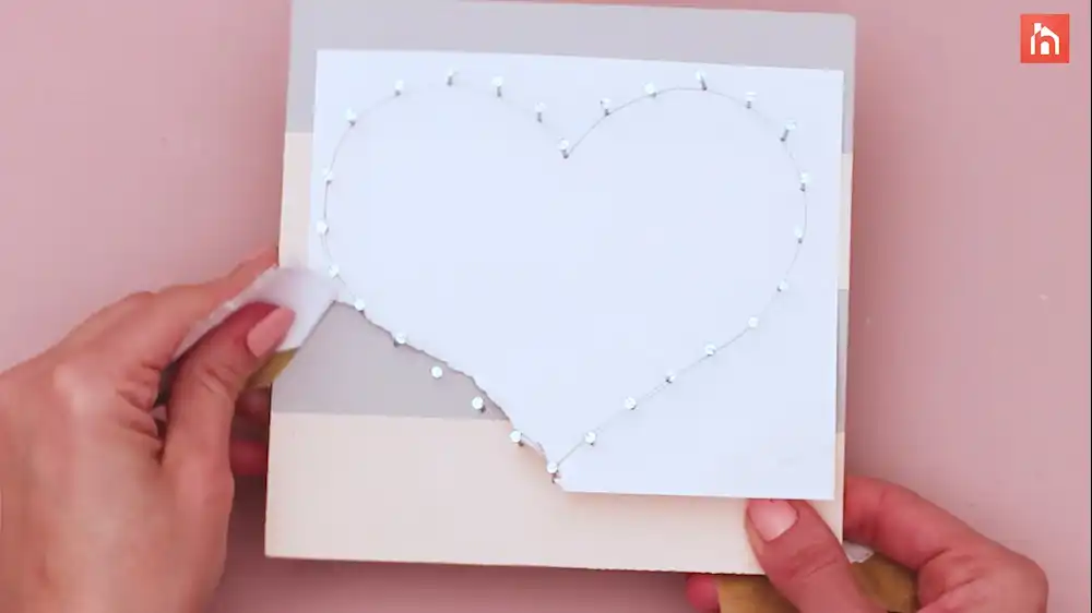 DIY heart nail string art 38