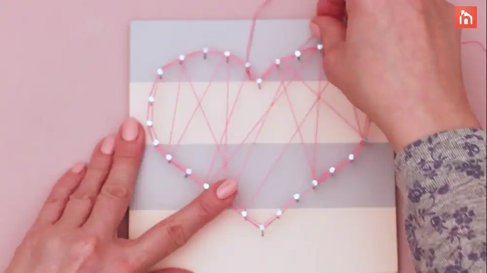 DIY heart nail string art 49
