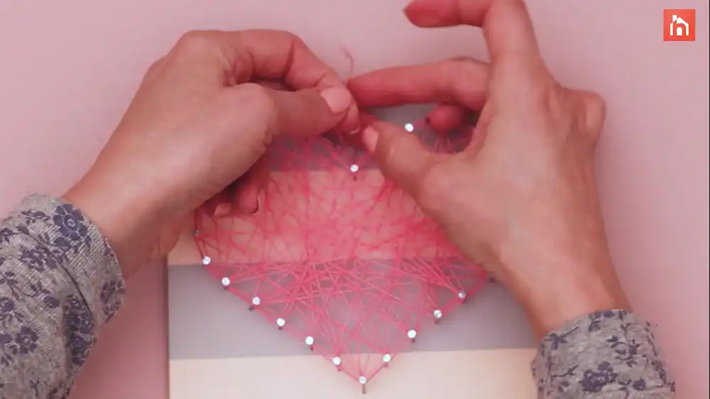 DIY heart nail string art 52