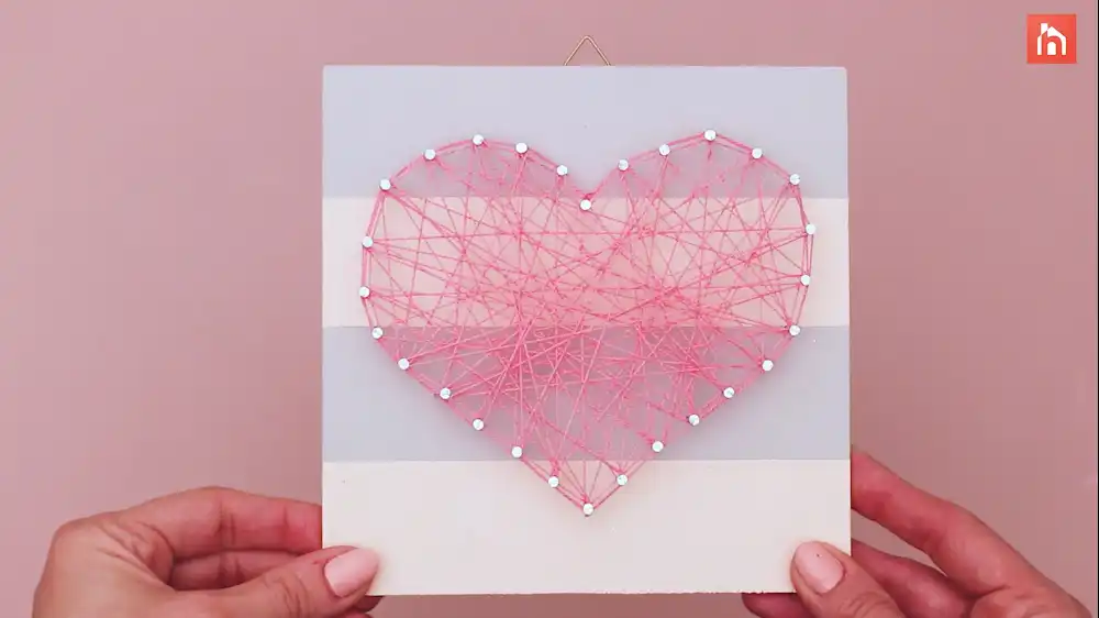 DIY heart nail string art 59