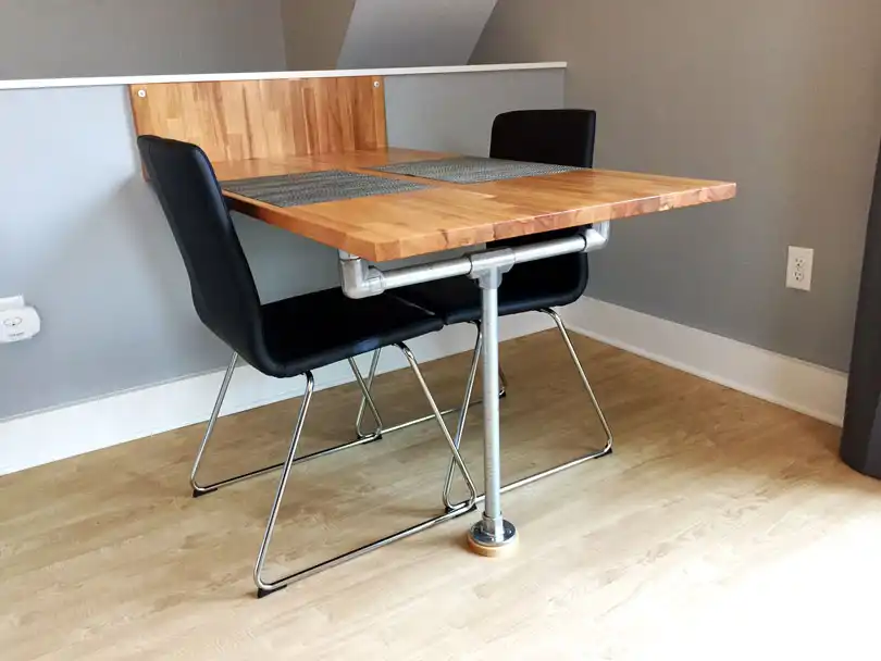 DIY ikea top and pipes wall desk