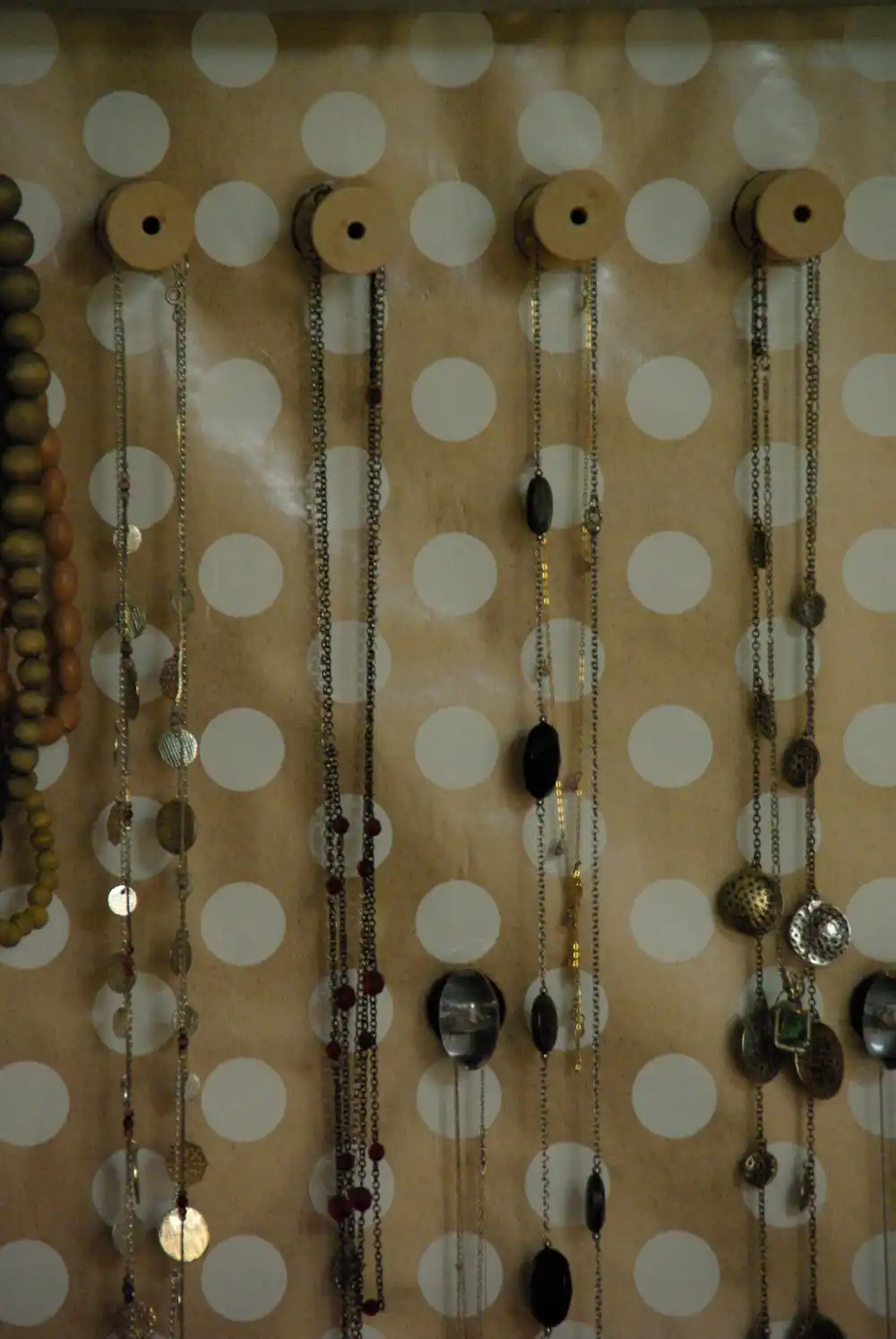 DIY jewelry wall holder