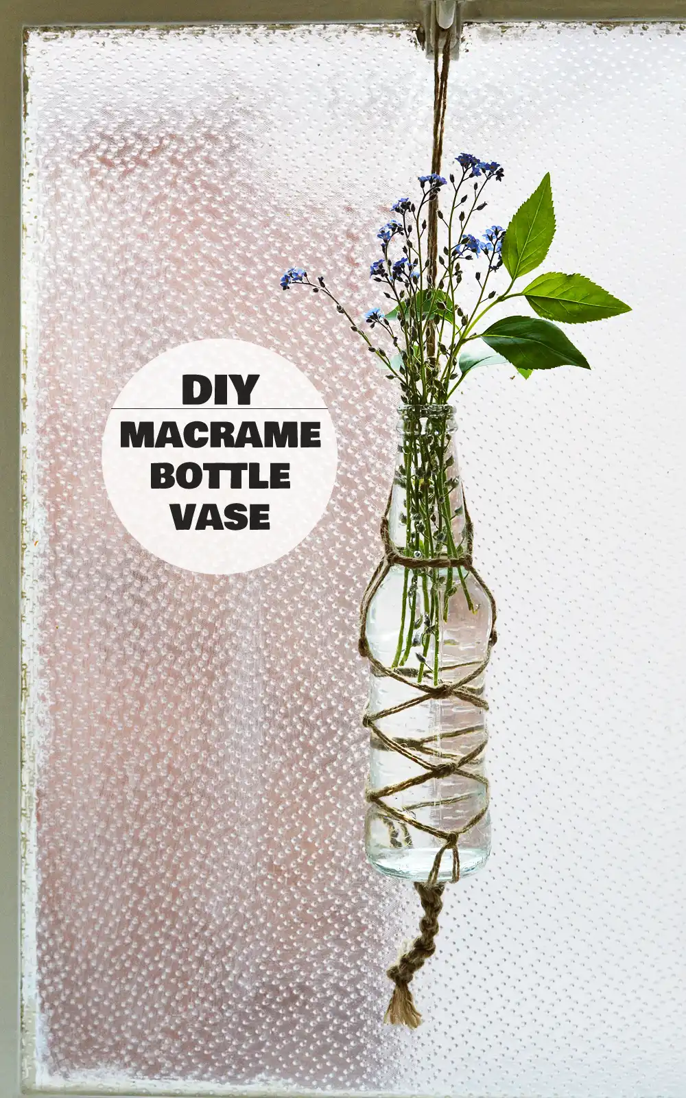 DIY macrame bottle vase