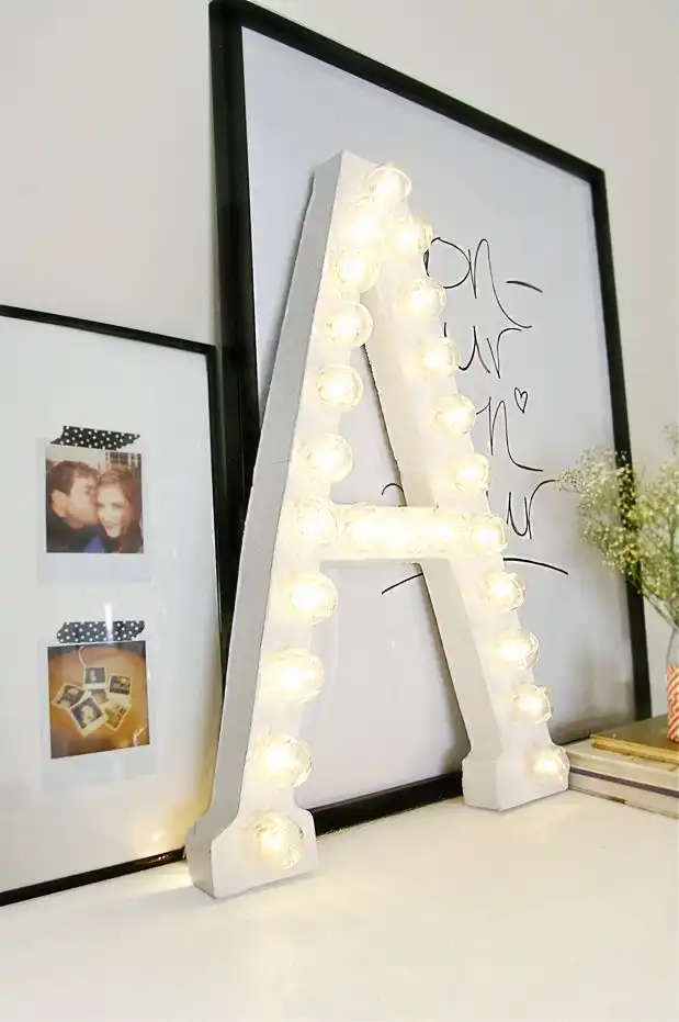 DIY marquee initial