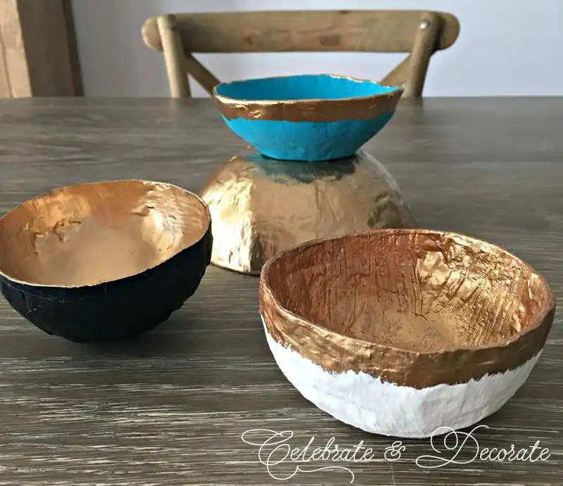 DIY paper mache bowls