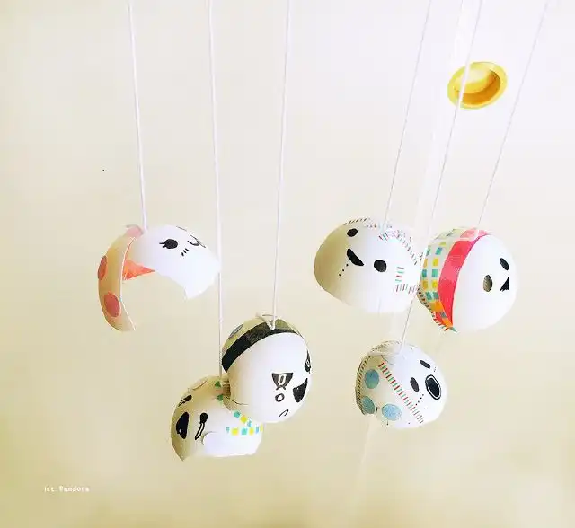 DIY party eggs mobile