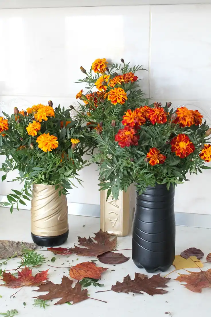 DIY plastic flower vase makeover