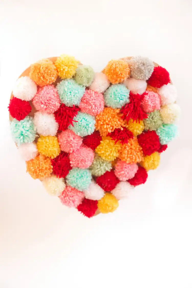 DIY pom pom wall hanging
