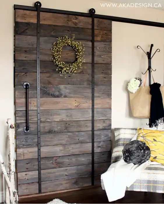 DIY reclaimed wood sliding barn door
