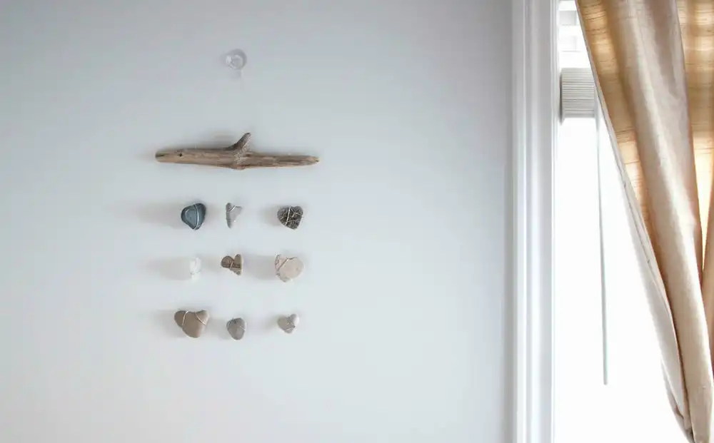 DIY rock wall hanging