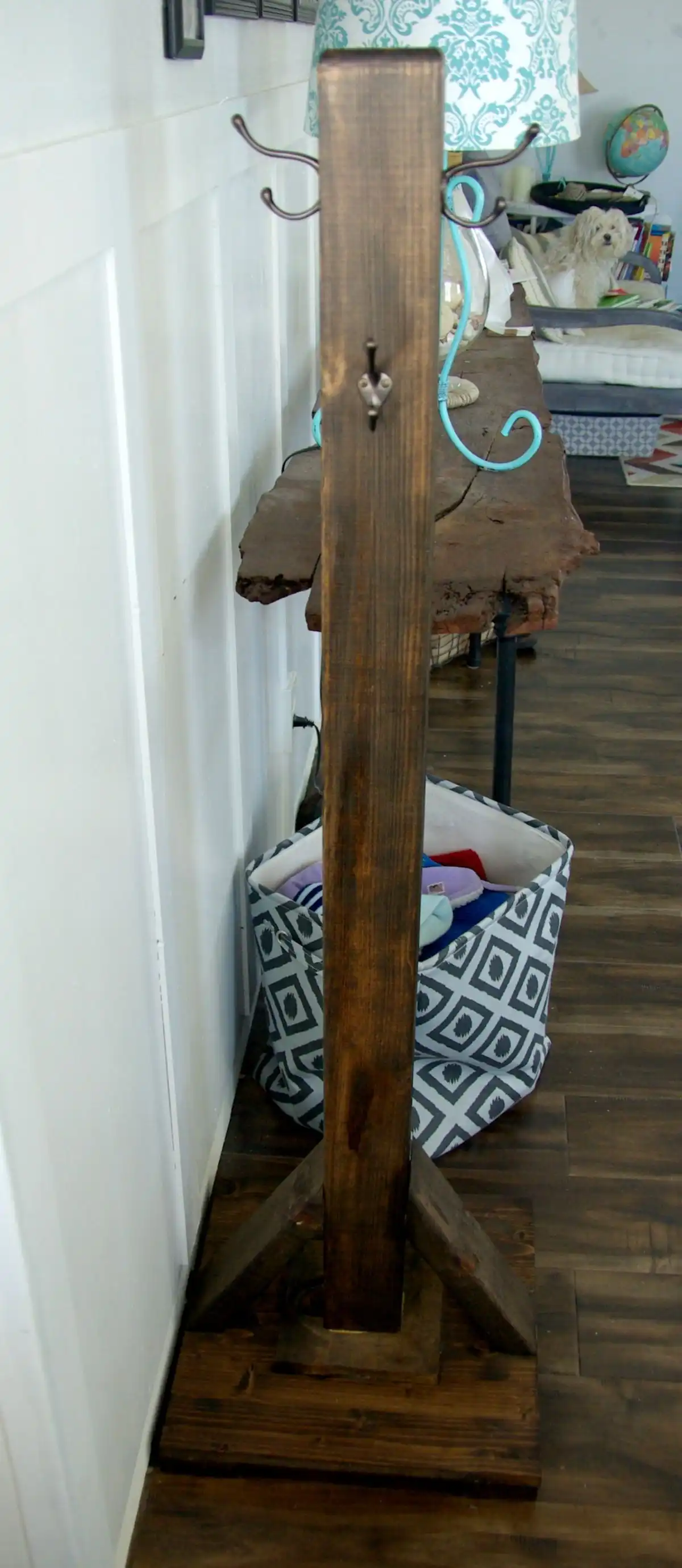DIY rustic coat rack