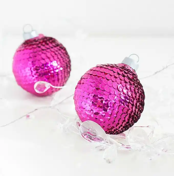 DIY sequin ornaments