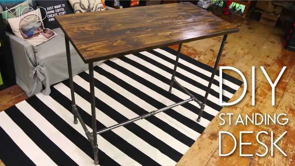 DIY standing pipe desk