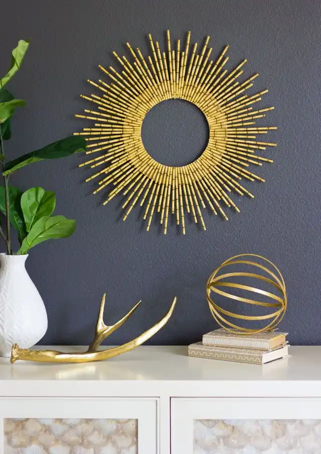 DIY sunburst mirror