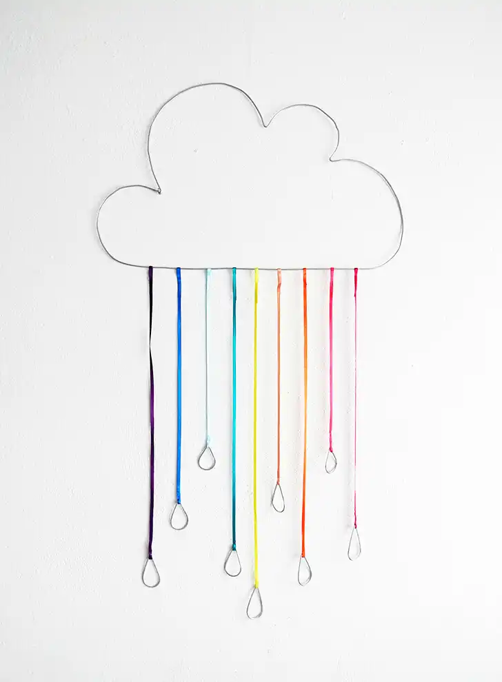 DIY wire rainbow cloud