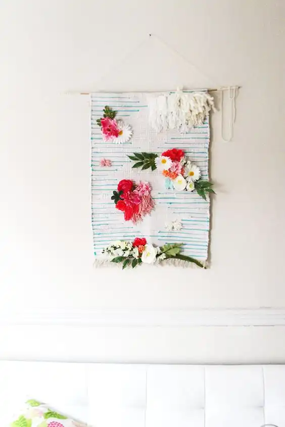 DIY woven floral art