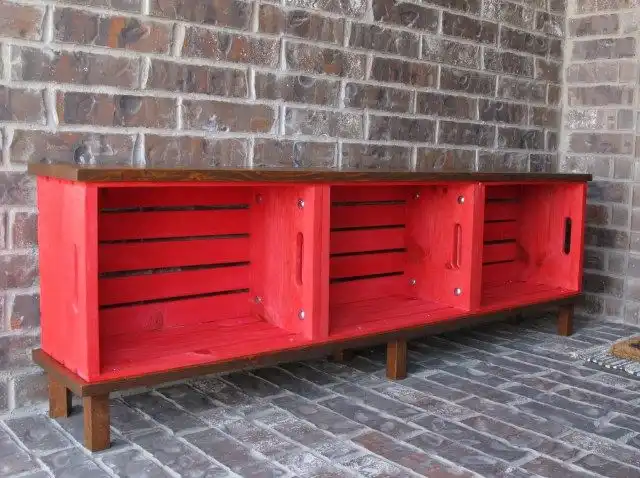 DIy crate bench and storage