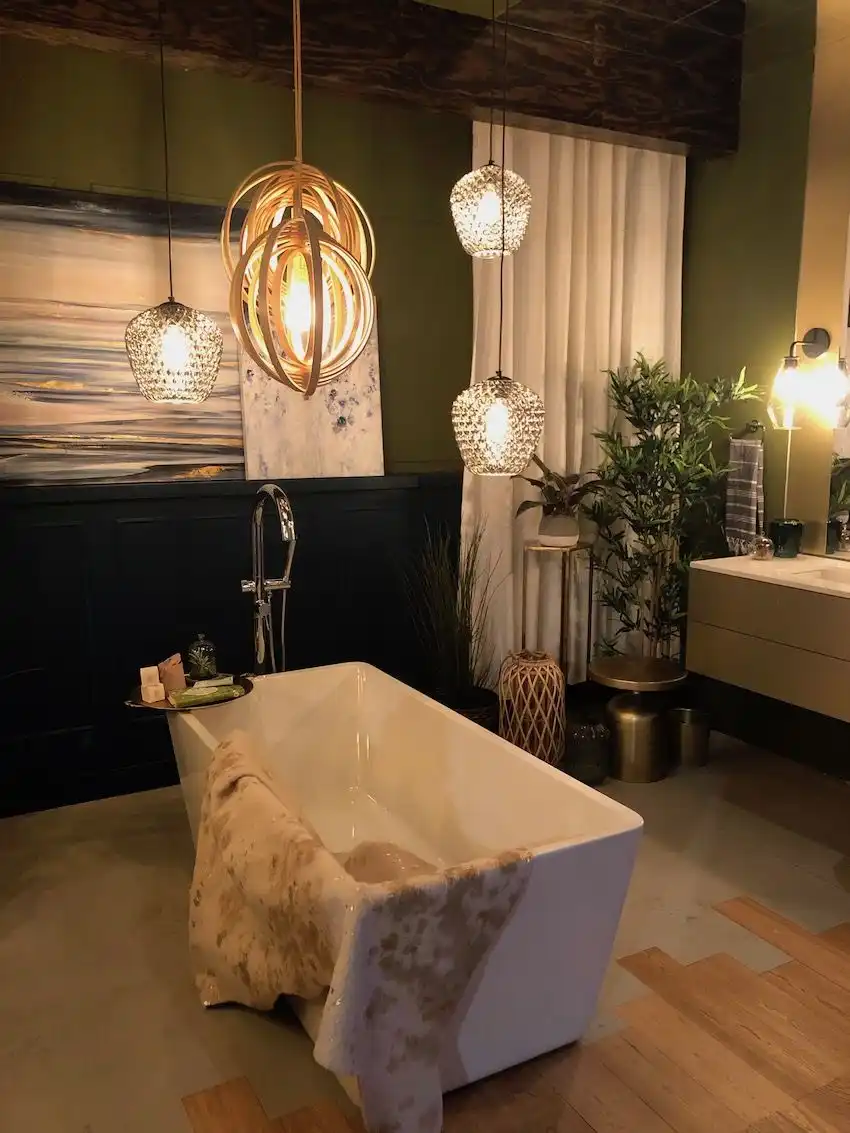 A soaking tub should be the focus of a bathroom design.