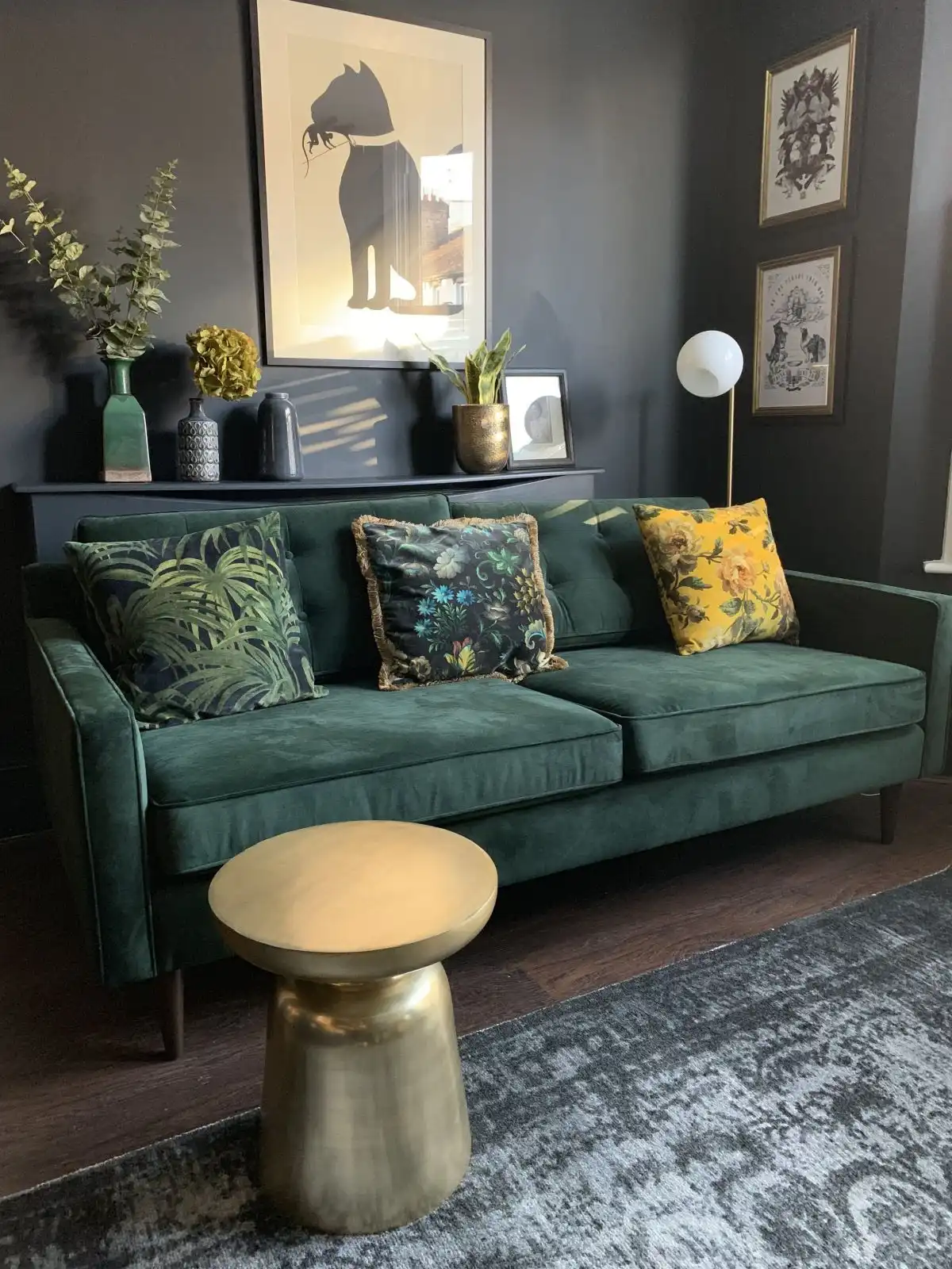 Dark Green with Charcoal Gray