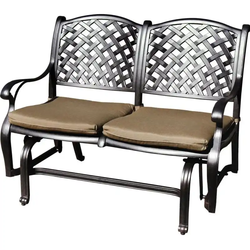Darlee Nassau Cast Aluminum Patio Bench Glider