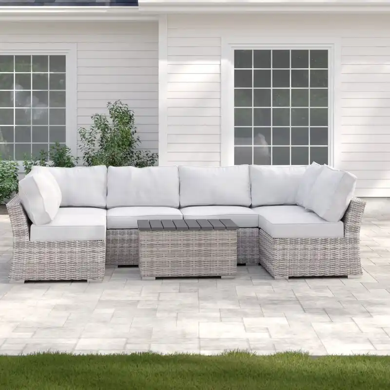 Dayse 7 Piece Sectional Seating Group with Cushions