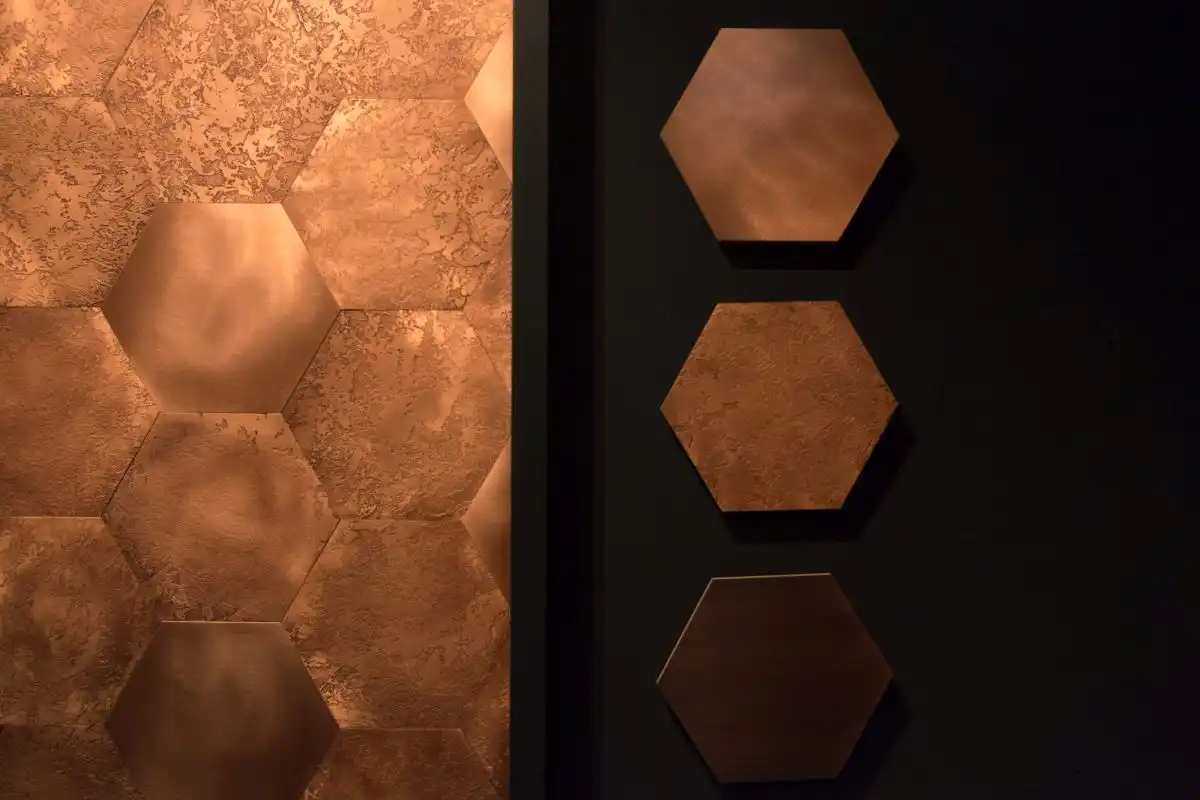 Decastelli bathroom tile design modern honeycomb hexagon pattern