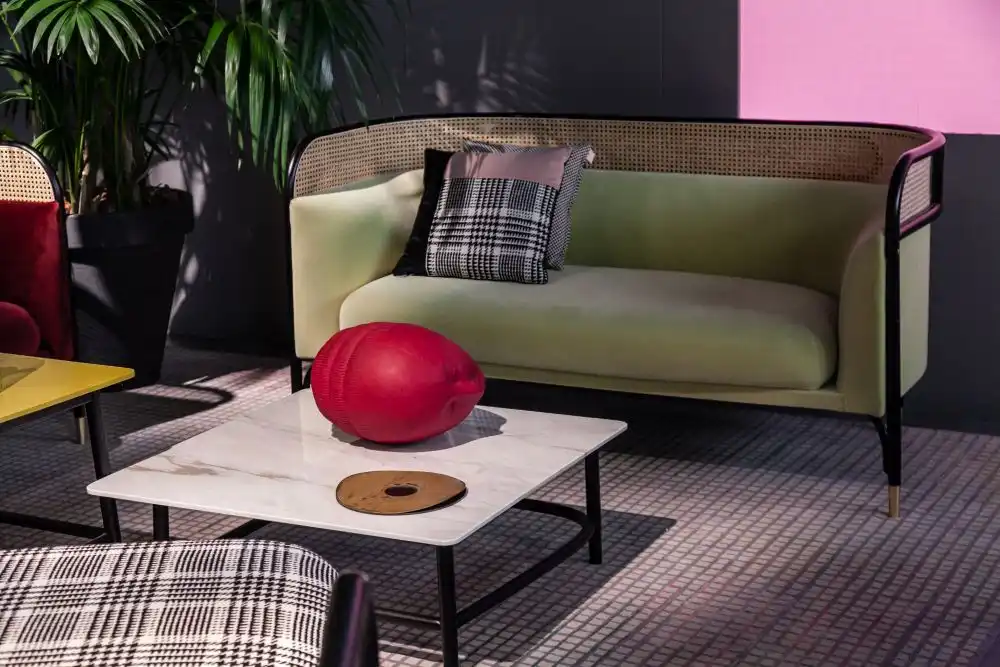 Decorate with green and small couch set