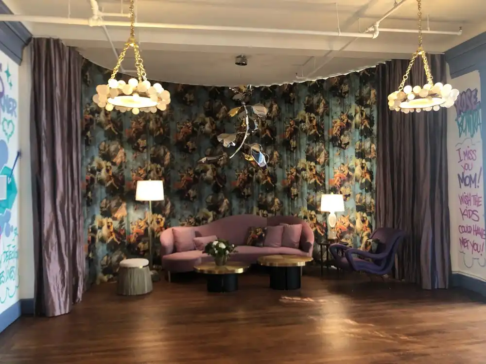 Drapes to create an accent wall