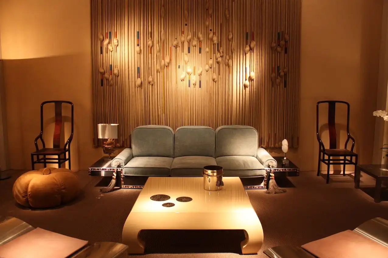 Pergay's pieces form the nucleus of the room.
