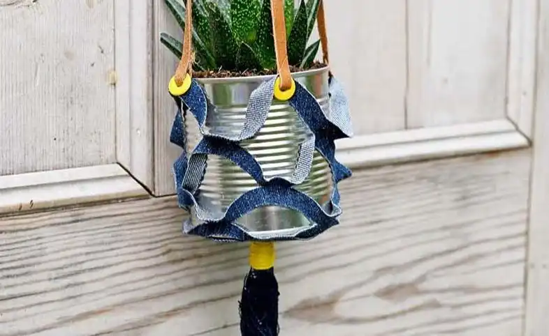 Denim recycle planter