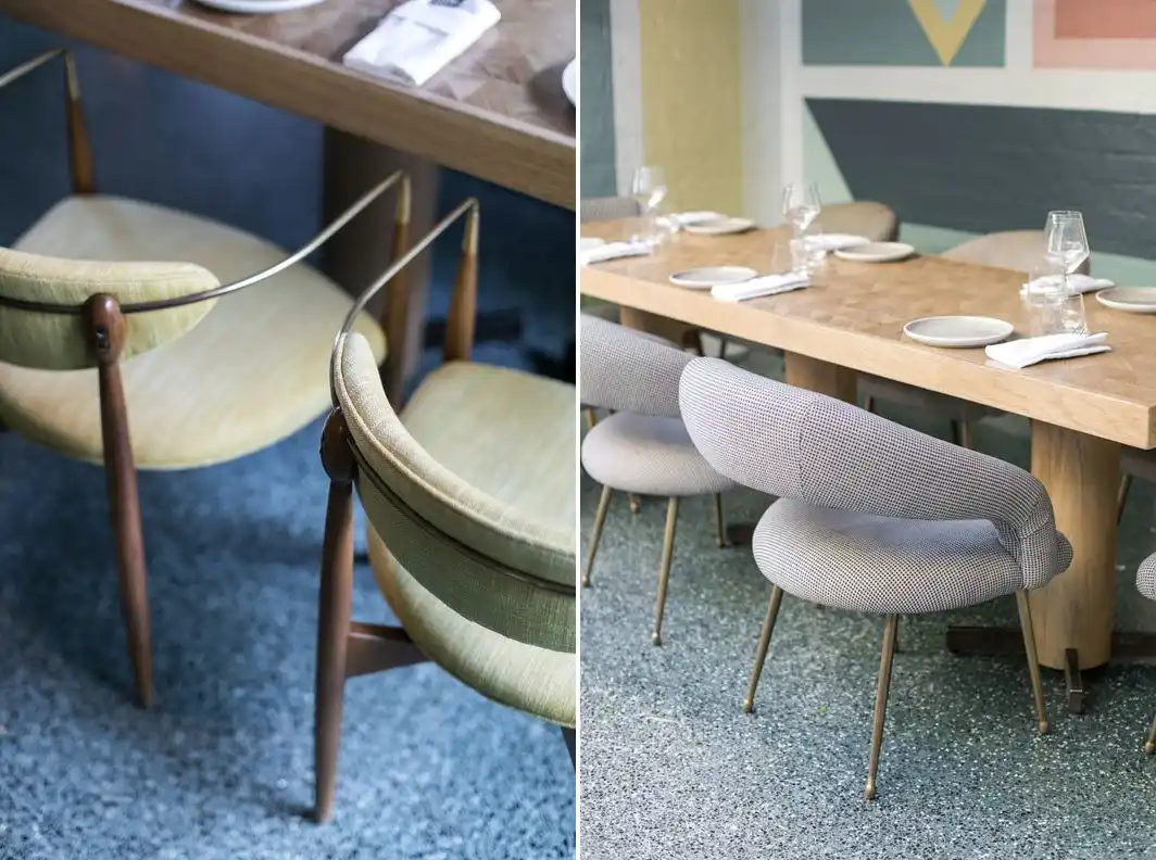 Dining room with terrazzo floor