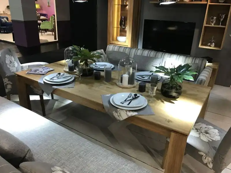 Dining table with bench seating