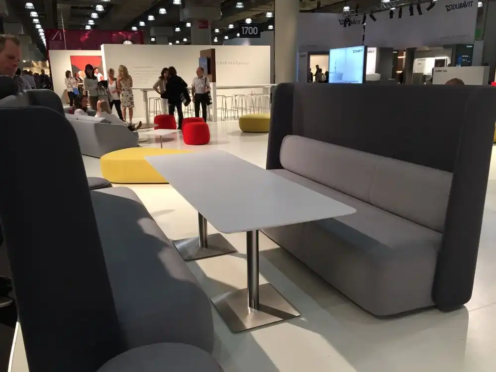Dining table with high back bench for privacy