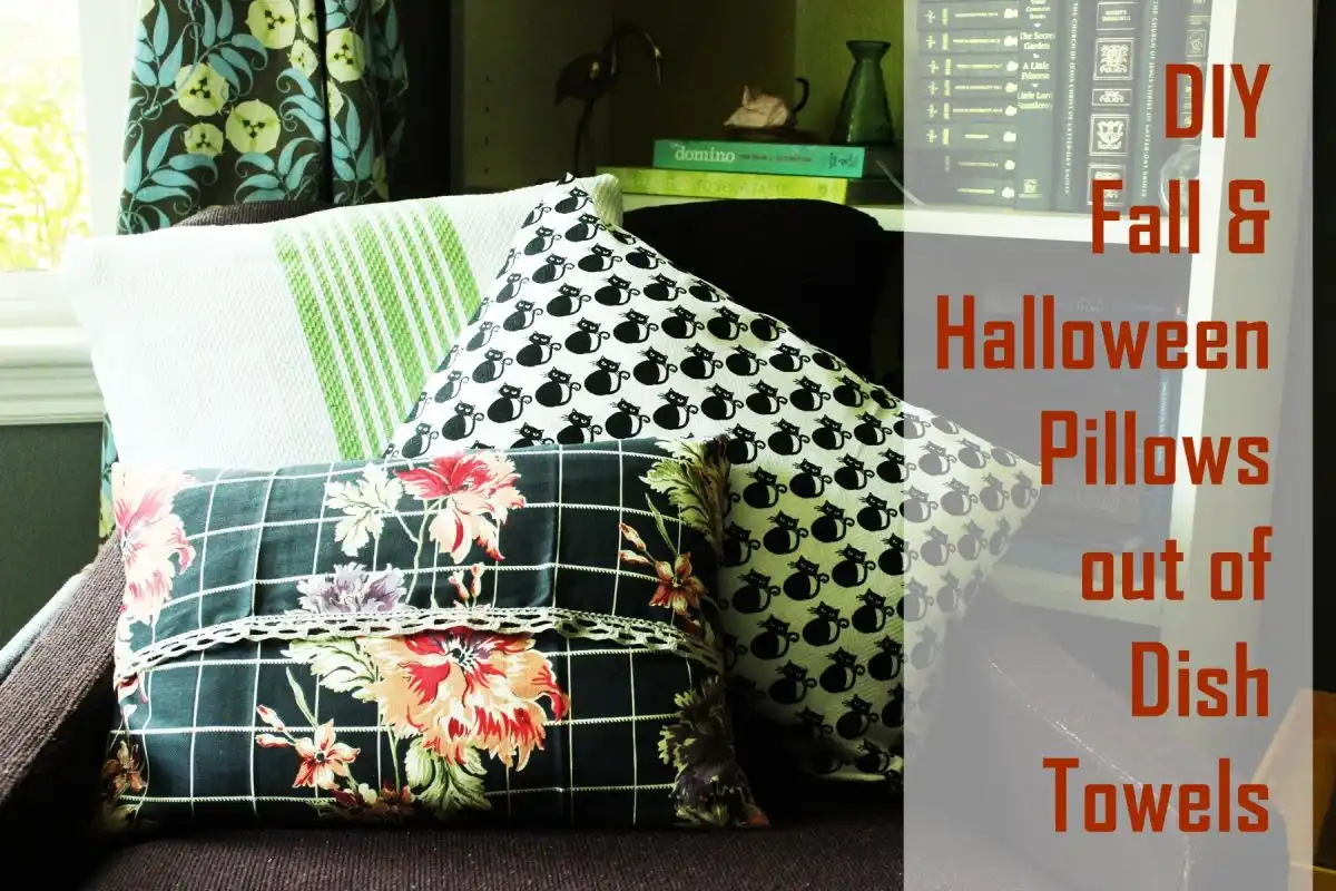 Turn Dish Towels into DIY Halloween Pillows: Super Simple DIY