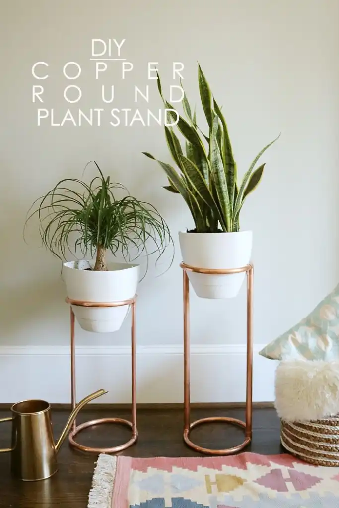 DIY copper round plant stands