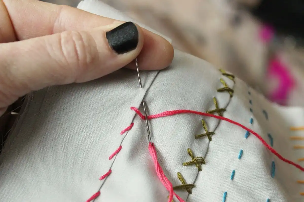 Due to the diagonal nature of these stitches