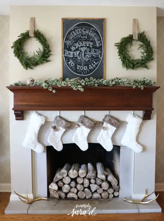 Duel wreath mantel