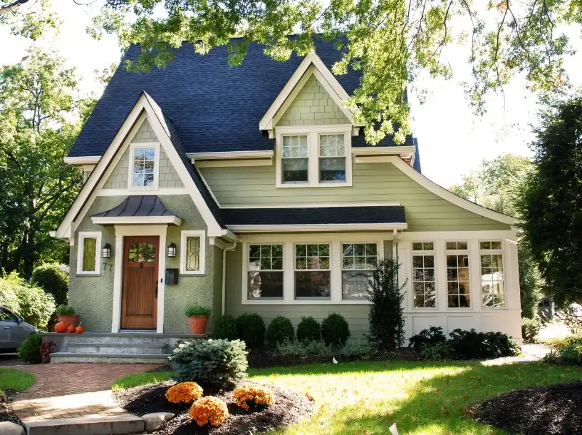 Earthy Green House paint Exterior